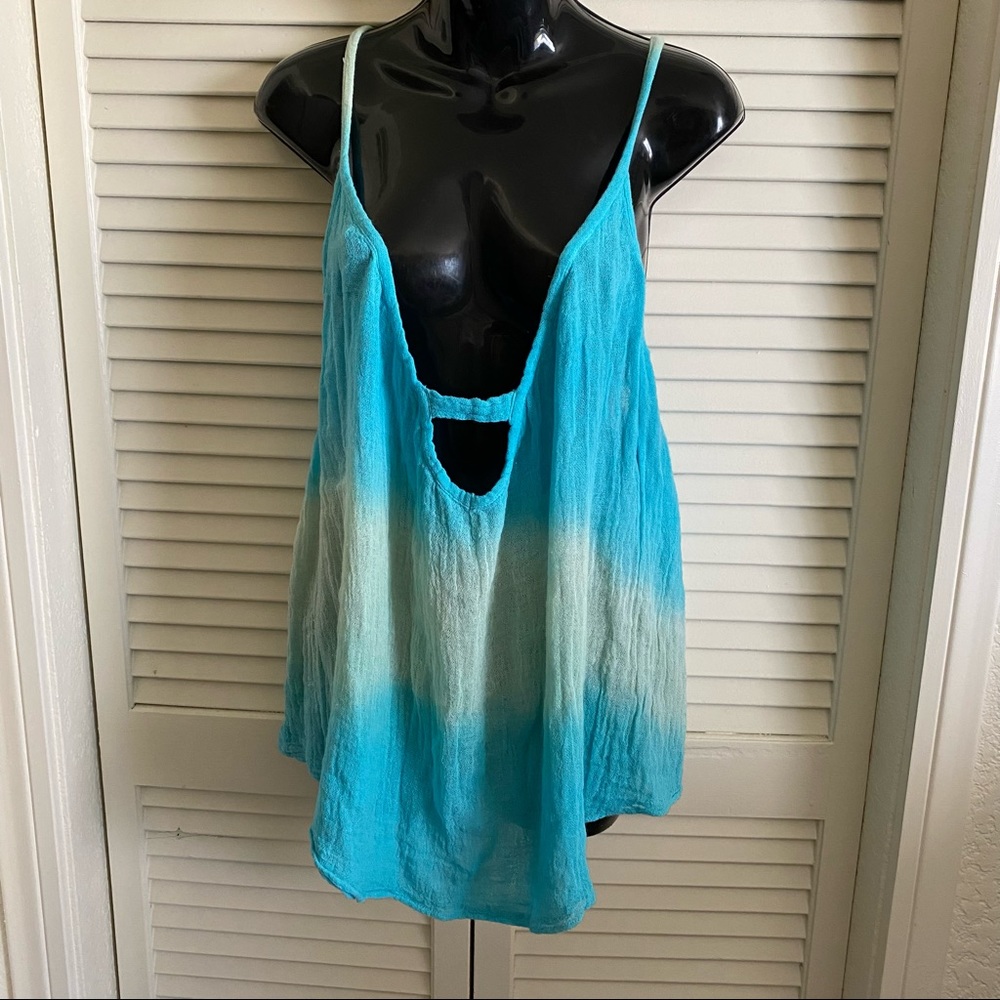 JENS PIRATE BOOTY Blue Cotton Gauze Top Size Small